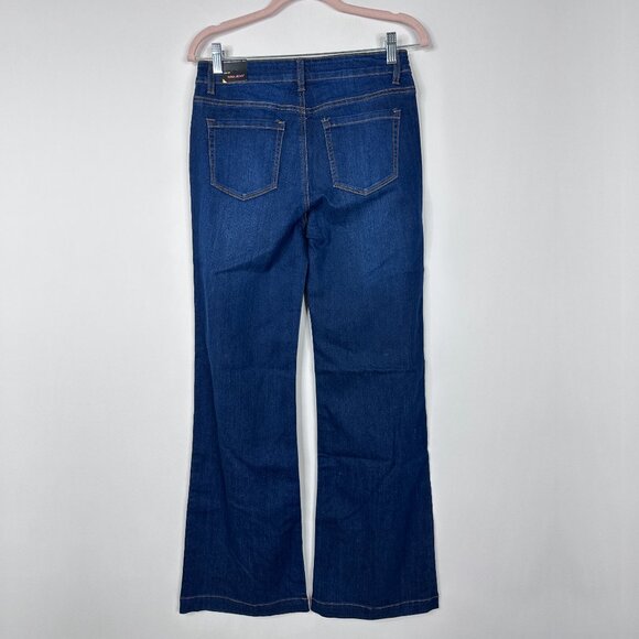 2/$30 NWT Wax Jean Wide Flare Denim Mid-rise Dark Wash 9 #A1604 - Picture 4 of 8
